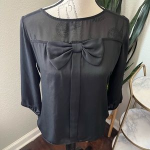 Black Bow Blouse